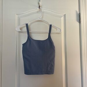 Blue Ribbed Women's Tank Top